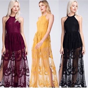 Beautiful Black Lace Maxi Dress